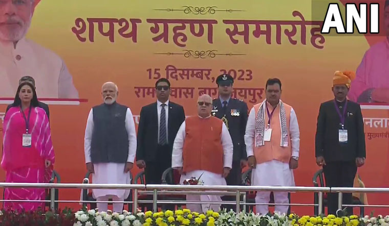 Rajasthan Bhajan Lal Sharma Sworn In As CM Diya Kumari And Prem Chand