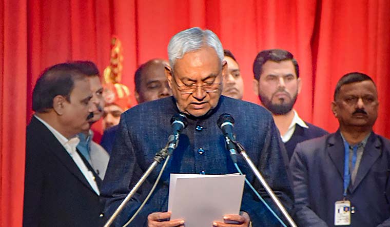 Nitish Kumar Back In Nda Takes Oath As Bihar Cm For Record Th Time