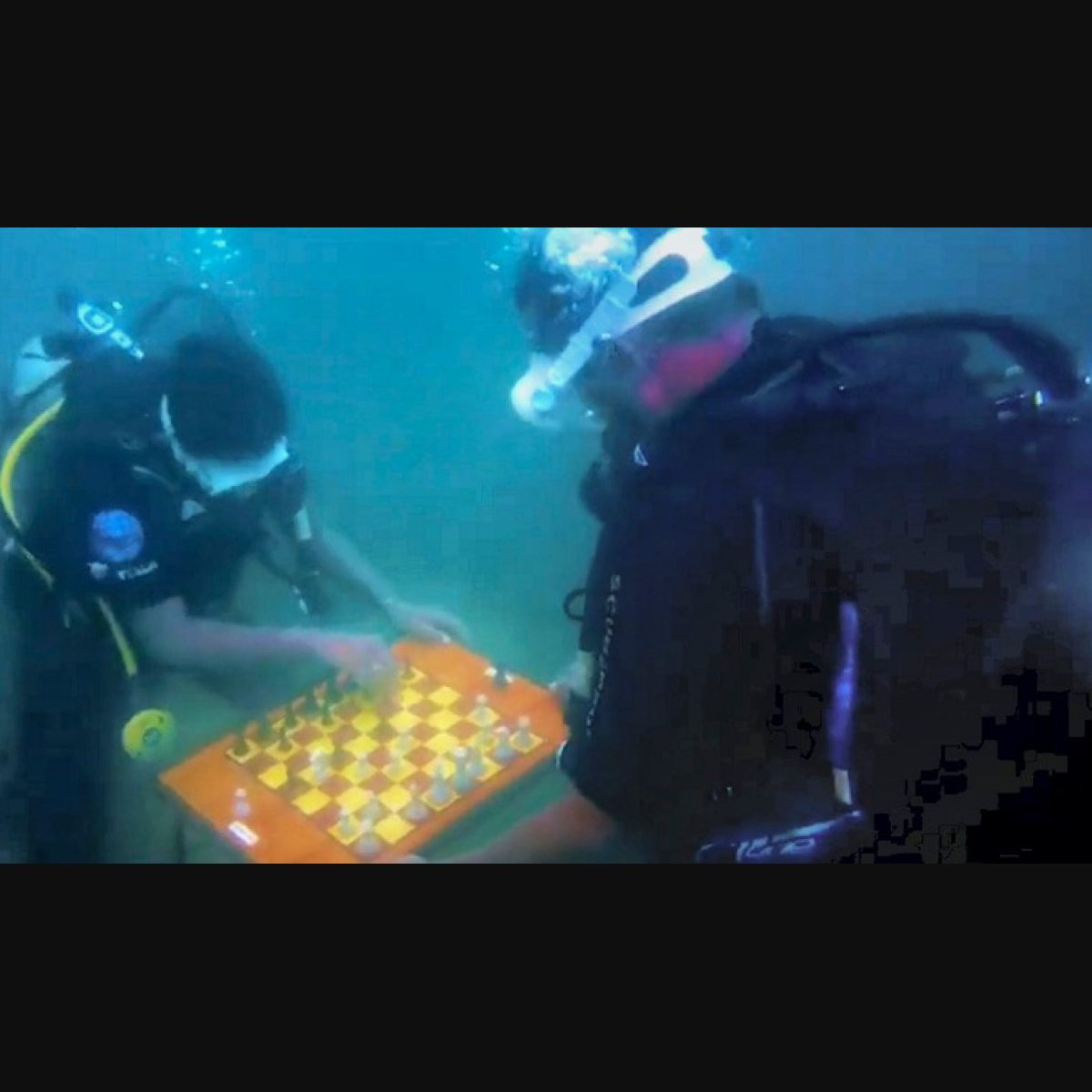 Black and white - Underwater chess in Chennai: Scuba divers play chess  under sea