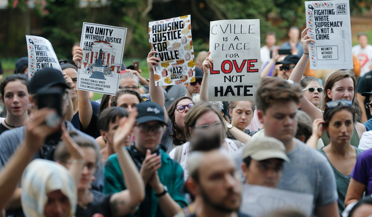 Hundreds gather in Charlottesville one year after Unite the Right rally ...