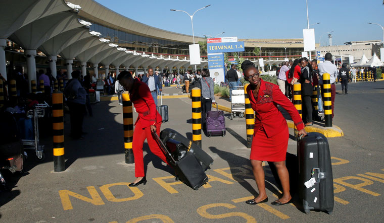 airport kenya nairobi strike international airways flight flights kenyatta jomo hundreds stranded travellers week